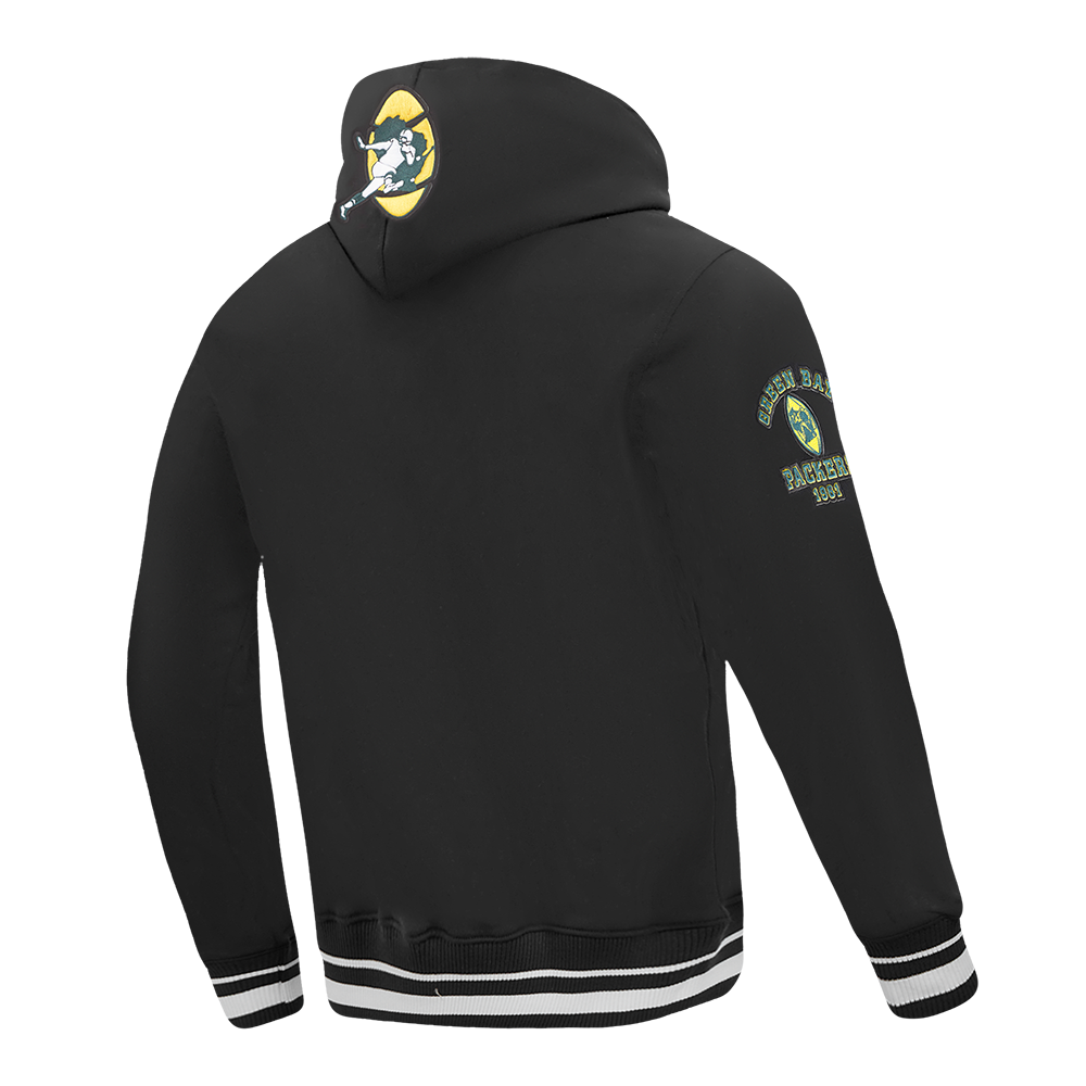 NFL GREEN BAY PACKERS RETRO CLASSIC CHANDAIL À CAPUCHON POUR HOMME (NOIR)