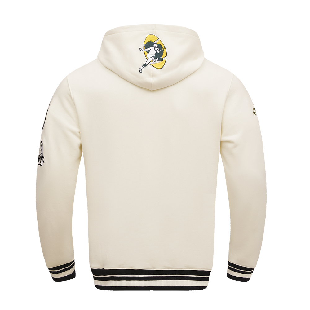 NFL GREEN BAY PACKERS RETRO CLASSIC MEN'S PULLOVER HOODIE (EGGSHELL/ BLACK)
