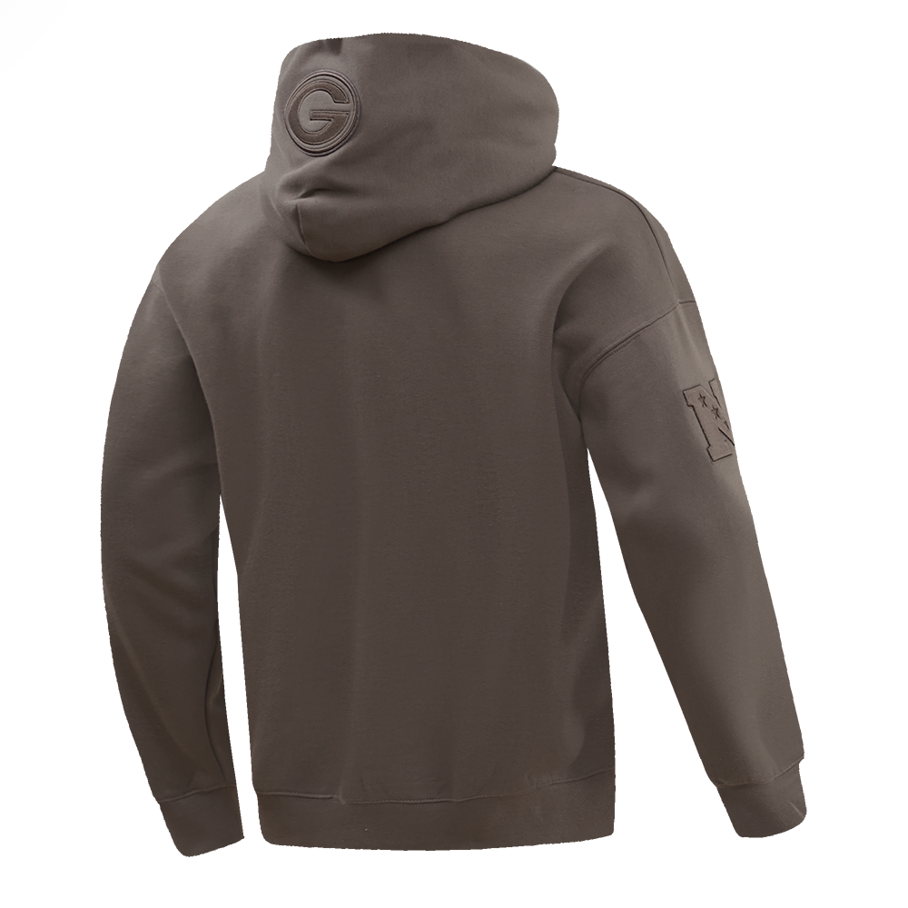 NFL GREEN BAY PACKERS NEUTRAL CHANDAIL À CAPUCHON À ÉPAULES TOMBANTES POUR HOMME (TAUPE FONCÉ)
