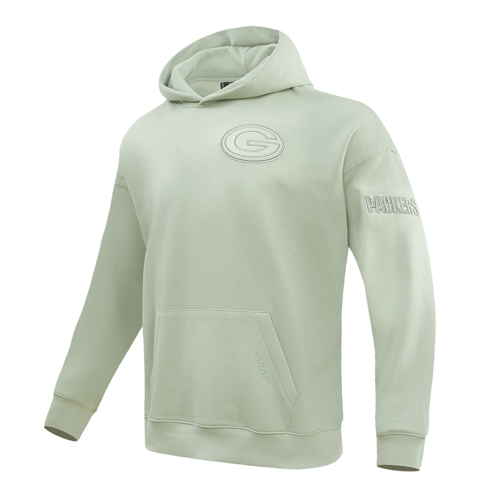 NFL GREEN BAY PACKERS NEUTRAL DROP SHOULDER MEN'S PO HOODIE (MOSS)