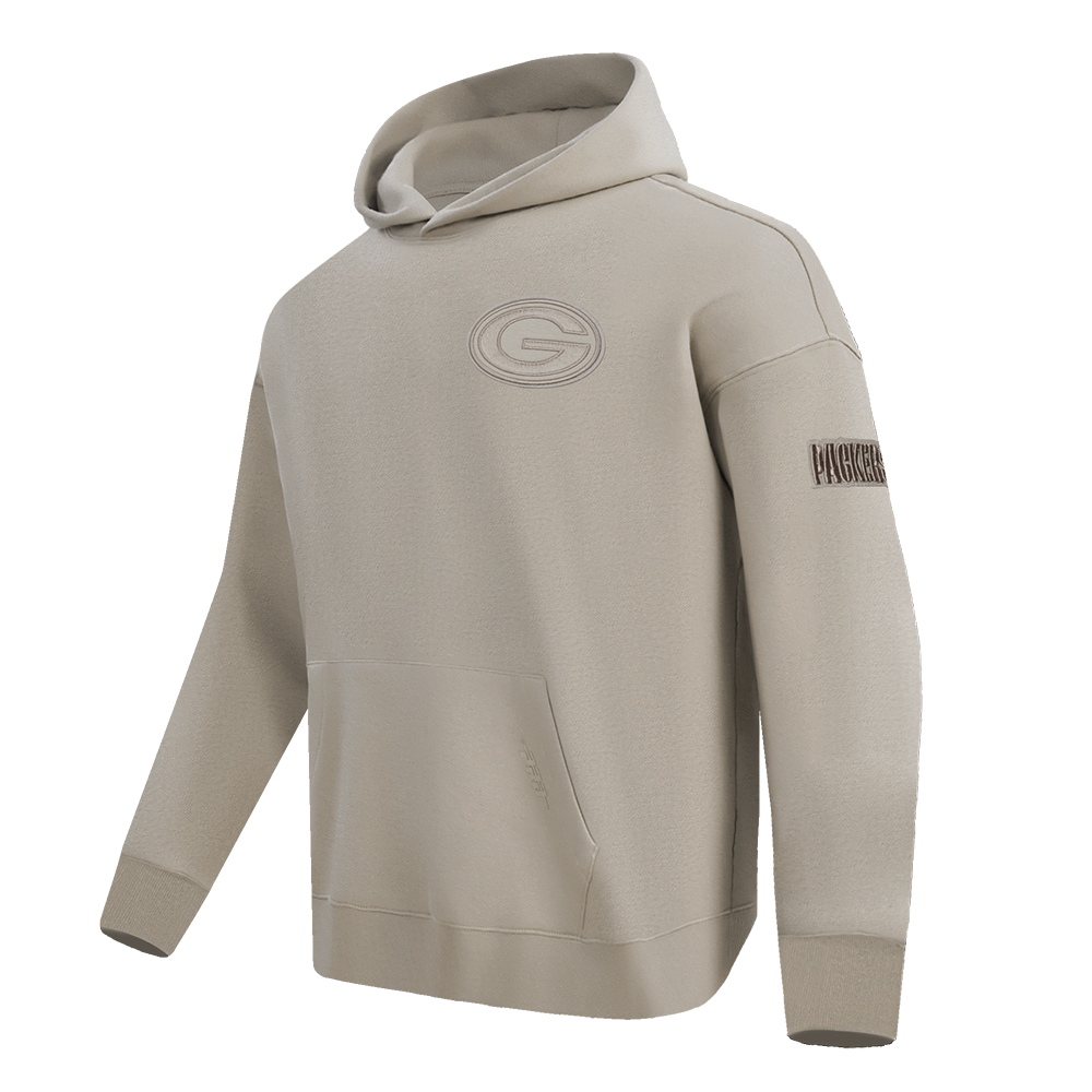 NFL GREEN BAY PACKERS NEUTRAL CHANDAIL À CAPUCHON À ÉPAULES TOMBANTES POUR HOMME (TAUPE)