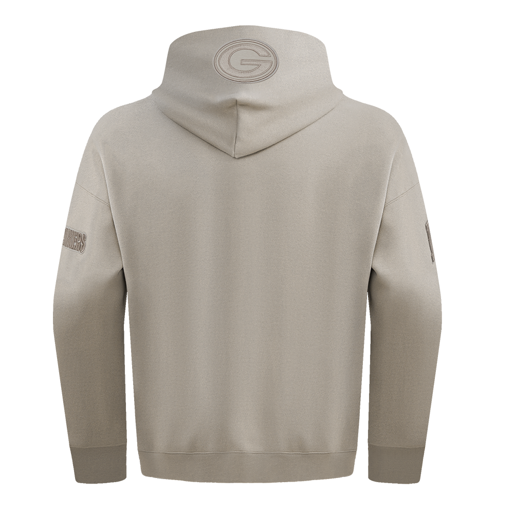 NFL GREEN BAY PACKERS NEUTRAL CHANDAIL À CAPUCHON À ÉPAULES TOMBANTES POUR HOMME (TAUPE)