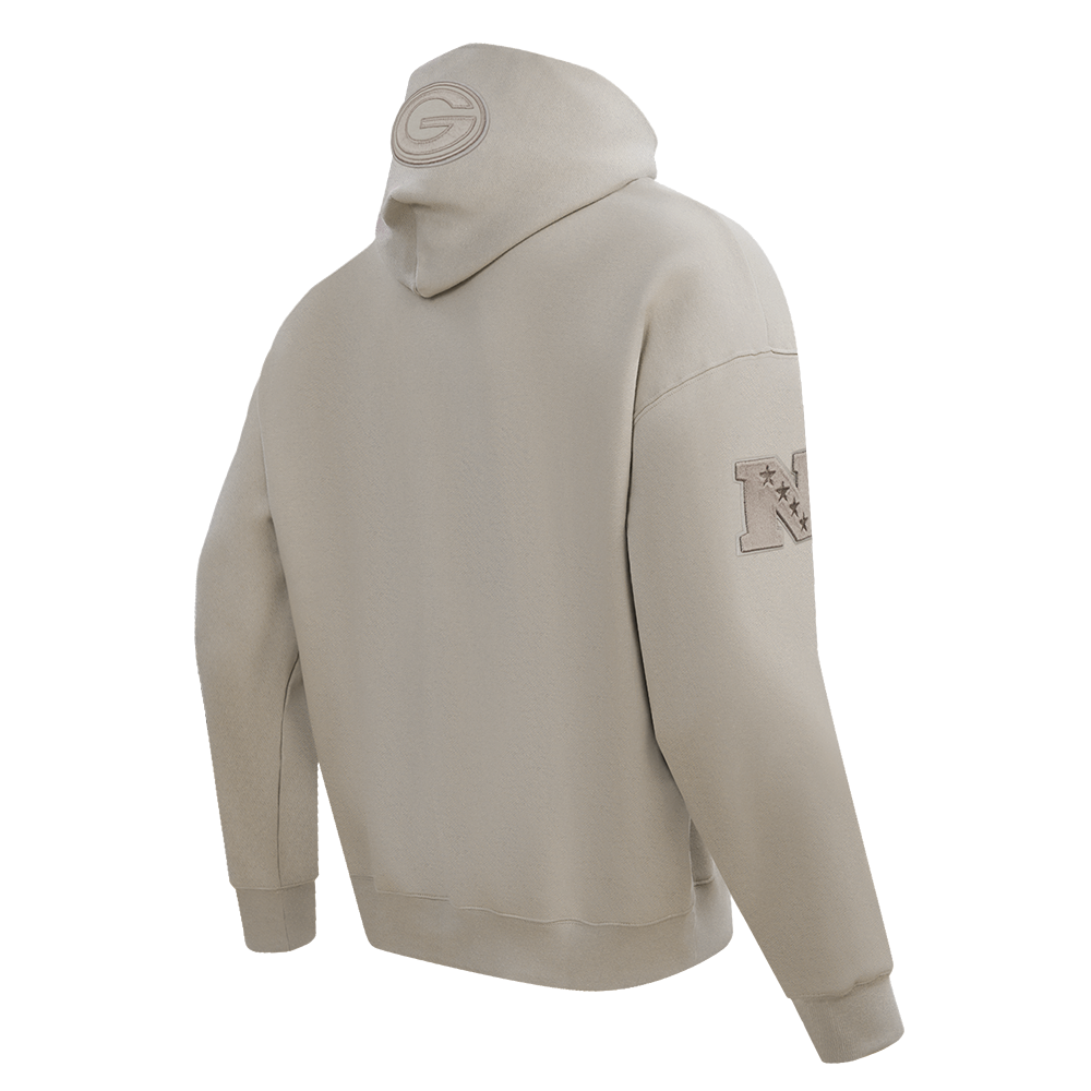 NFL GREEN BAY PACKERS NEUTRAL CHANDAIL À CAPUCHON À ÉPAULES TOMBANTES POUR HOMME (TAUPE)