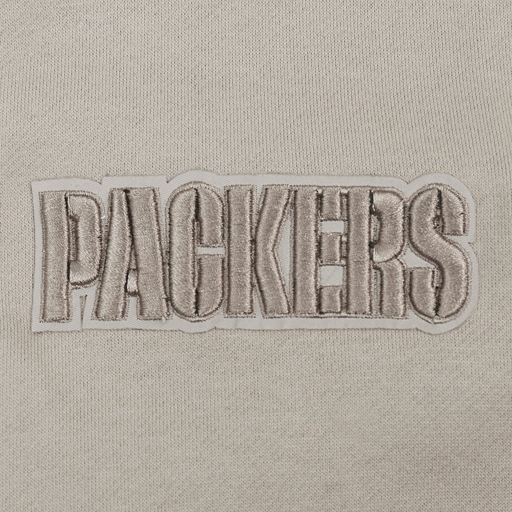NFL GREEN BAY PACKERS NEUTRAL CHANDAIL À CAPUCHON À ÉPAULES TOMBANTES POUR HOMME (TAUPE)