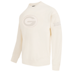 NFL GREEN BAY PACKERS NEUTRAL CHANDAIL À COL ROND EN MOLLETON À ÉPAULES TOMBANTES POUR HOMME (COQUILLE D'ŒUF)