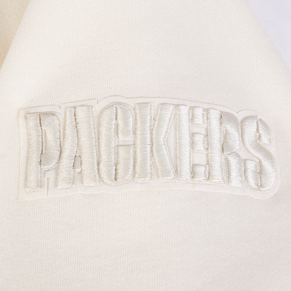 NFL GREEN BAY PACKERS NEUTRAL CHANDAIL À COL ROND EN MOLLETON À ÉPAULES TOMBANTES POUR HOMME (COQUILLE D'ŒUF)