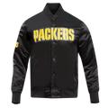 NFL GREEN BAY PACKERS BLOUSON EN SATIN À GRAND LOGO POUR HOMME (NOIR)