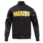 NFL GREEN BAY PACKERS BLOUSON EN SATIN À GRAND LOGO POUR HOMME (NOIR)
