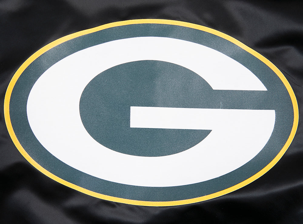 NFL GREEN BAY PACKERS BLOUSON EN SATIN À GRAND LOGO POUR HOMME (NOIR)
