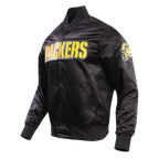 NFL GREEN BAY PACKERS BLOUSON EN SATIN À GRAND LOGO POUR HOMME (NOIR)