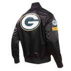 NFL GREEN BAY PACKERS BLOUSON EN SATIN À GRAND LOGO POUR HOMME (NOIR)