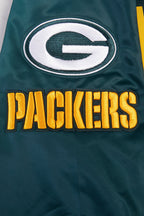 NFL GREEN BAY PACKERS BIG LOGO MEN'S SATIN JACKET (FOREST GREEN)