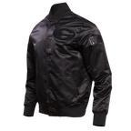 NFL GREEN BAY PACKERS TRIPLE BLACK MEN'S SATIN JACKET (TRIPLE BLACK MEN'S)
