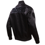 NFL GREEN BAY PACKERS TRIPLE BLACK MEN'S SATIN JACKET (TRIPLE BLACK MEN'S)
