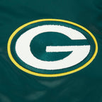 NFL GREEN BAY PACKERS OLD ENGLISH MEN'S RIB SATIN JACKET (FOREST GREEN)