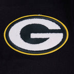 NFL GREEN BAY PACKERS OLD ENGLISH MEN'S RIB WOOL VARSITY JACKET (BLACK/WHITE)