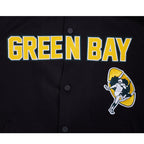 NFL GREEN BAY PACKERS BLOUSON RÉTRO PRO GAME DAY (NOIR/ARGENT/BLANC)