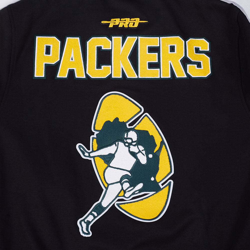 NFL GREEN BAY PACKERS BLOUSON RÉTRO PRO GAME DAY (NOIR/ARGENT/BLANC)