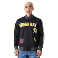 NFL GREEN BAY PACKERS BLOUSON RÉTRO PRO GAME DAY (NOIR/ARGENT/BLANC)