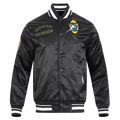 NFL GREEN BAY PACKERS RETRO CLASSIC MEN'S RIB SATIN JACKET (BLACK)