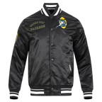 NFL GREEN BAY PACKERS RETRO CLASSIC MEN'S RIB SATIN JACKET (BLACK)