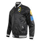 NFL GREEN BAY PACKERS RETRO CLASSIC MEN'S RIB SATIN JACKET (BLACK)
