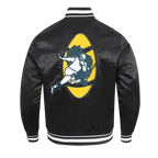 NFL GREEN BAY PACKERS RETRO CLASSIC MEN'S RIB SATIN JACKET (BLACK)