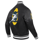 NFL GREEN BAY PACKERS RETRO CLASSIC MEN'S RIB SATIN JACKET (BLACK)
