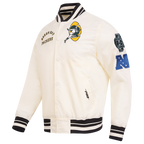 NFL GREEN BAY PACKERS RETRO CLASSIC MEN'S RIB SATIN JACKET (EGGSHELL/ BLACK)