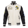 NFL GREEN BAY PACKERS RETRO CLASSIC MEN'S RIB WOOL VARSITY JACKET (EGGSHELL/ BLACK)