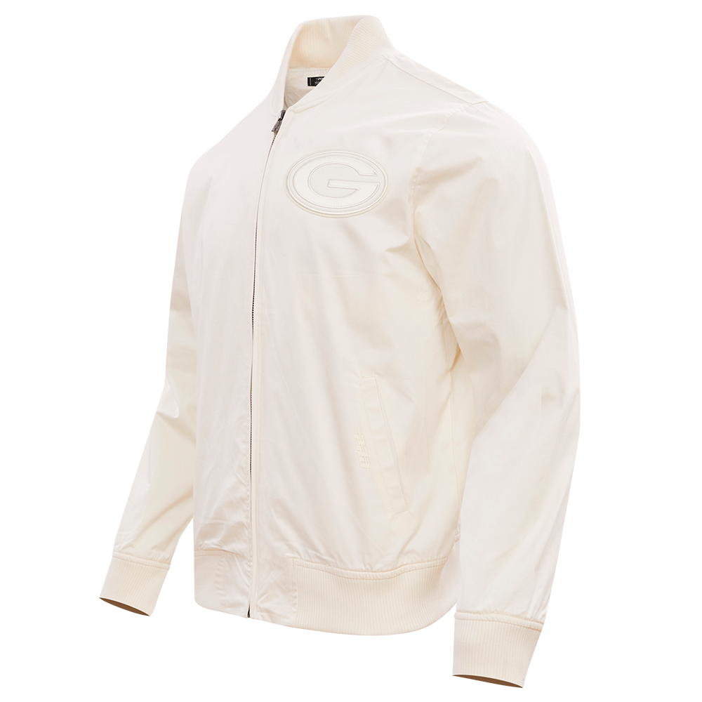 NFL GREEN BAY PACKERS NEUTRAL MEN'S TWILL JACKET (EGGSHELL)