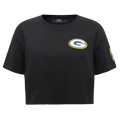 NFL GREEN BAY PACKERS  CLASSIC WOMEN'S SINGLE JERSEY BOXY TEE (BLACK)