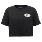 NFL GREEN BAY PACKERS  CLASSIC WOMEN'S SINGLE JERSEY BOXY TEE (BLACK)