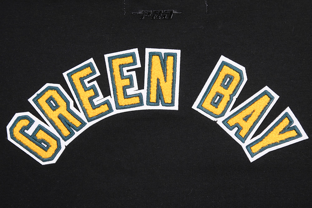 NFL GREEN BAY PACKERS  CLASSIC WOMEN'S SINGLE JERSEY BOXY TEE (BLACK)