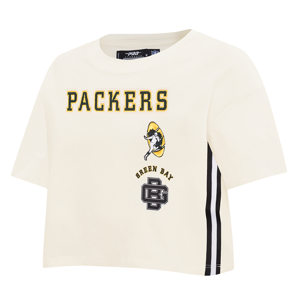 NFL GREEN BAY PACKERS RETRO CLASSIC T-SHIRT À COUPE CARRÉE POUR FEMME (COQUILLE D'ŒUF)