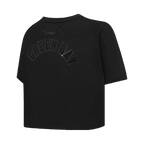 NFL GREEN BAY PACKERS TRIPLE BLACK WOMEN'S SINGLE JERSEY BOXY TEE (TRIPLE BLACK WOMEN'S)
