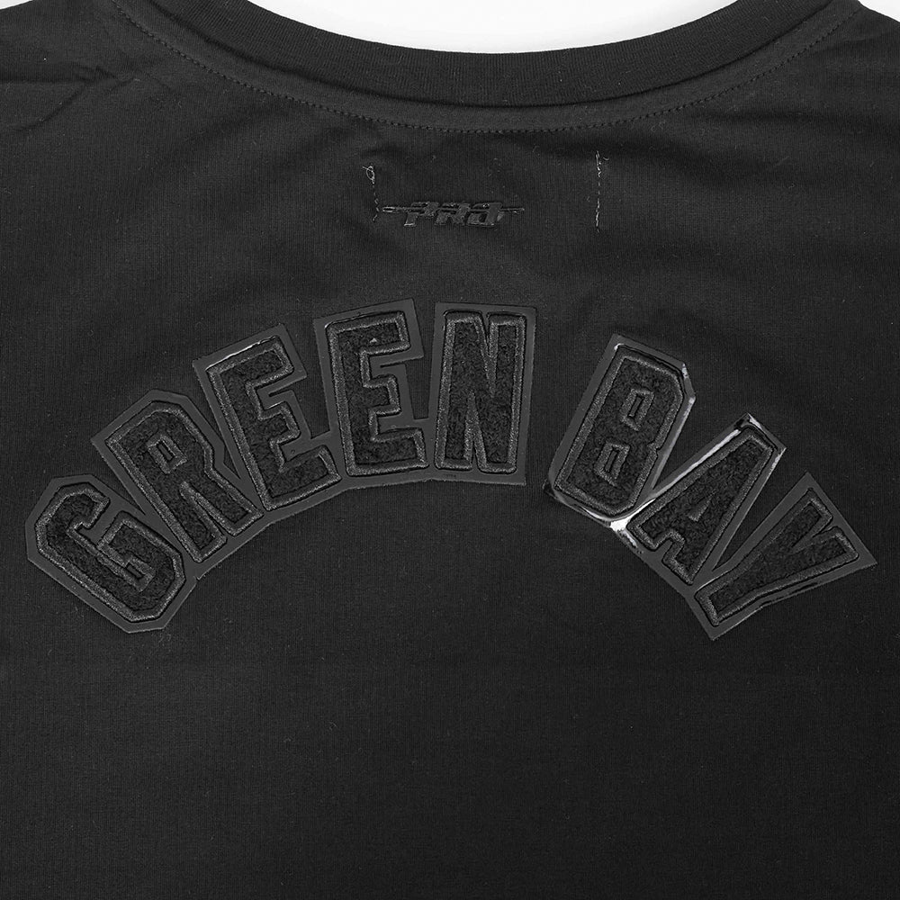 NFL GREEN BAY PACKERS TRIPLE BLACK WOMEN'S SINGLE JERSEY BOXY TEE (TRIPLE BLACK WOMEN'S)