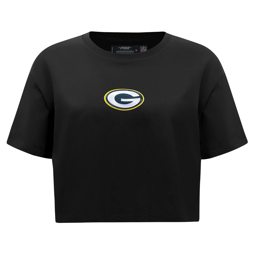 NFL GREEN BAY PACKERS WINGSPAN WOMEN'S SJ BOXY TEE (BLACK)