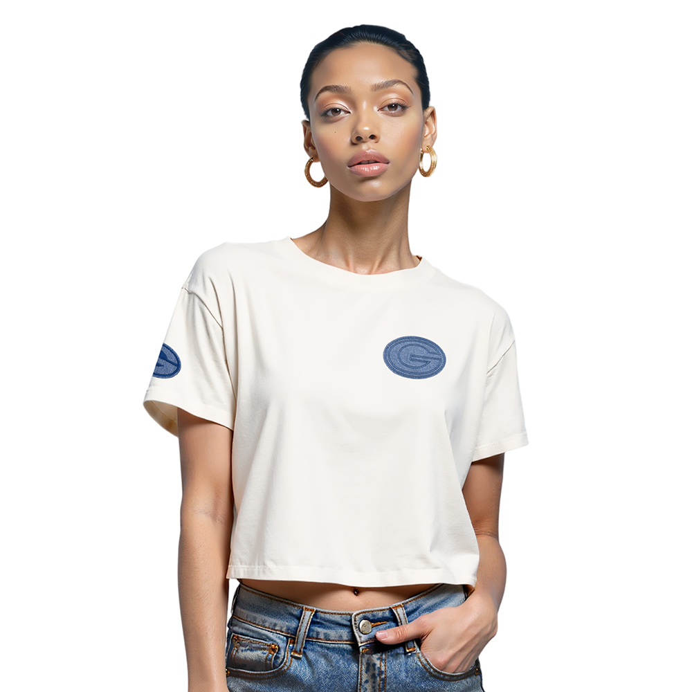 NFL GREEN BAY PACKERS VARSITY BLUES WOMEN'S  SJ BOXY TEE (LINEN)