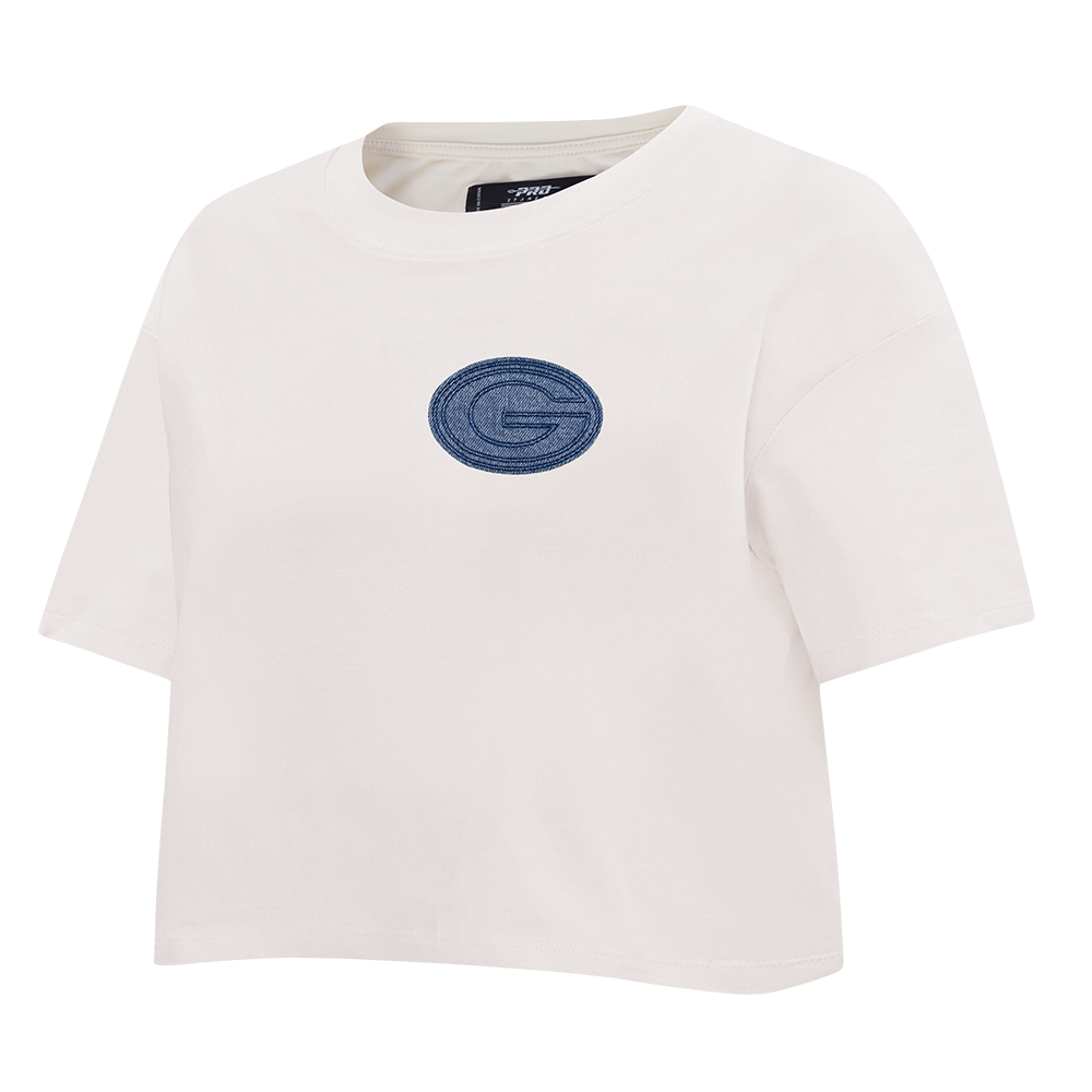 NFL GREEN BAY PACKERS VARSITY BLUES WOMEN'S  SJ BOXY TEE (LINEN)