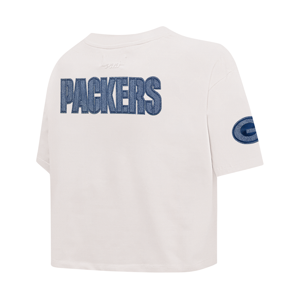 NFL GREEN BAY PACKERS VARSITY BLUES WOMEN'S  SJ BOXY TEE (LINEN)