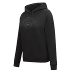 NFL GREEN BAY PACKERS TRIPLE BLACK WOMEN'S FLC PO HOODIE (TRIPLE BLACK WOMEN'S)