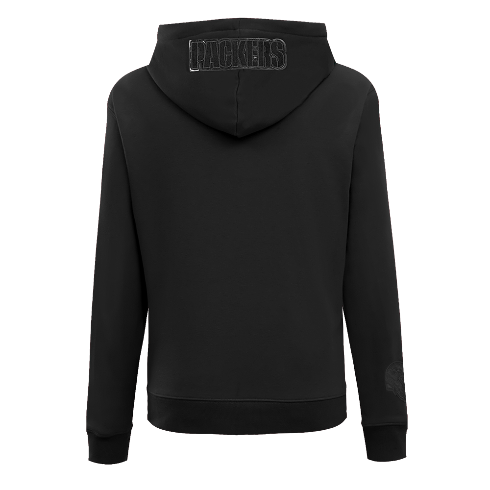 NFL GREEN BAY PACKERS TRIPLE BLACK WOMEN'S FLC PO HOODIE (TRIPLE BLACK WOMEN'S)