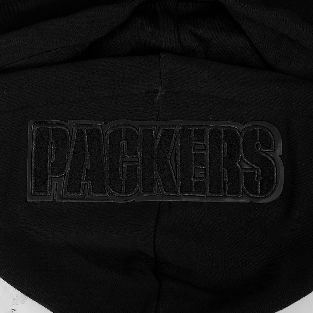 NFL GREEN BAY PACKERS TRIPLE BLACK WOMEN'S FLC PO HOODIE (TRIPLE BLACK WOMEN'S)