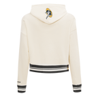 NFL GREEN BAY PACKERS RETRO CLASSIC WOMEN'S RIB CROPPED PO HOODIE (EGGSHELL/ BLACK)
