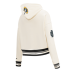NFL GREEN BAY PACKERS RETRO CLASSIC WOMEN'S RIB CROPPED PO HOODIE (EGGSHELL/ BLACK)