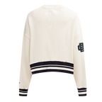 NFL GREEN BAY PACKERS RETRO CLASSIC WOMEN'S RIB CREWNECK (EGGSHELL/ BLACK)
