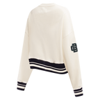 NFL GREEN BAY PACKERS RETRO CLASSIC WOMEN'S RIB CREWNECK (EGGSHELL/ BLACK)