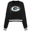 NFL GREEN BAY PACKERS CHANDAIL À COL ROND MASHUP CÔTELÉ POUR FEMME (NOIR)