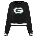 NFL GREEN BAY PACKERS CHANDAIL À COL ROND MASHUP CÔTELÉ POUR FEMME (NOIR)